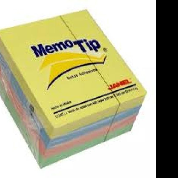 NOTAS ADH. 3X3 MEMOTIP CUBO 400H. PASTEL C.36